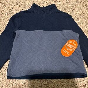 Wonder Nation Kids' Quilted Jacket in Navy and Gray